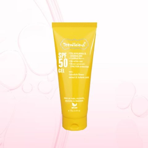 Gel Chống Nắng Mỏng Nhẹ Dành Cho Da Dầu Mụn Và Nhạy Cảm Teenilicious SPF 50 PA+++ Gel 75g