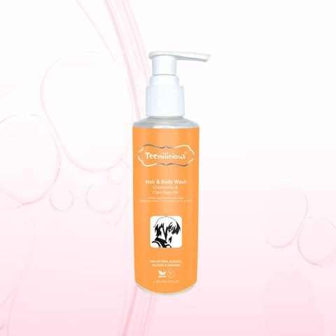 Sữa Tắm Gội Toàn Thân Chiết Xuất Hoa Cúc Và Xô Thơm Teenilicious Hair & Body Wash Chamomile & Clary Sage Oil 200ml