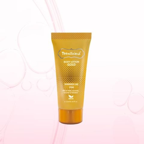 [Minisize] Sữa Dưỡng Thể Tạo Lớp Nhũ Lấp Lánh Teenilicious Body Lotion Gold 15ml Dưỡng Ẩm, Giúp Da Trắng, Sáng Và Mềm Mịn