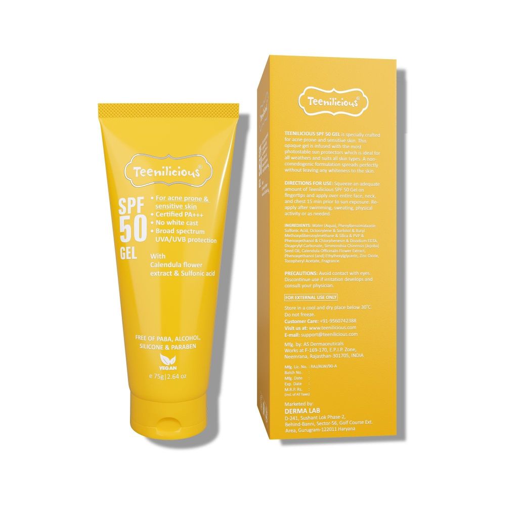 Gel Chống Nắng Mỏng Nhẹ Dành Cho Da Dầu Mụn Và Nhạy Cảm Teenilicious SPF 50 PA+++ Gel 75g