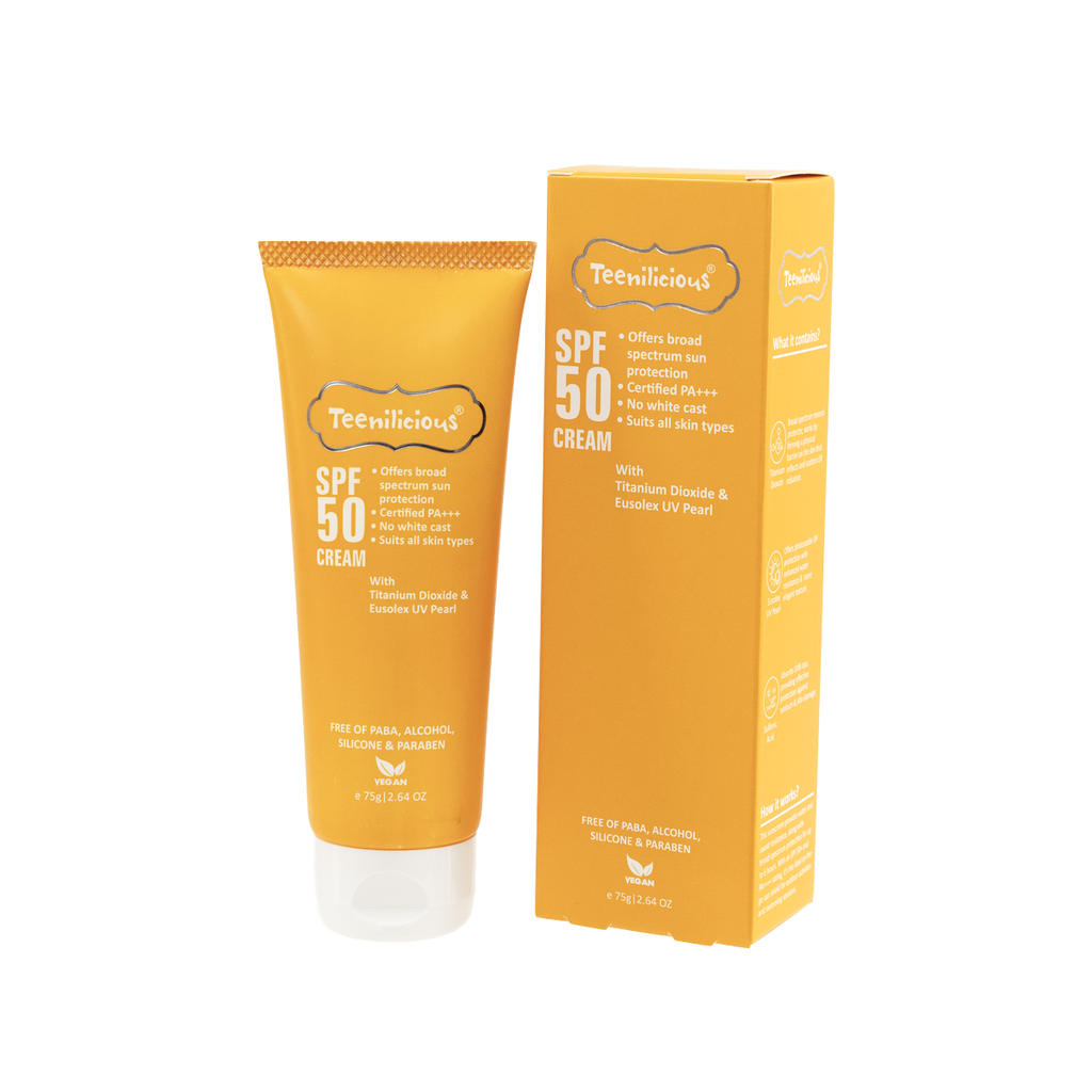 Kem Chống Nắng Teenilicious SPF 50 Cream – Giúp Dịu Da Và Làm Mờ Các Dấu Hiệu Lão Hóa – 75g