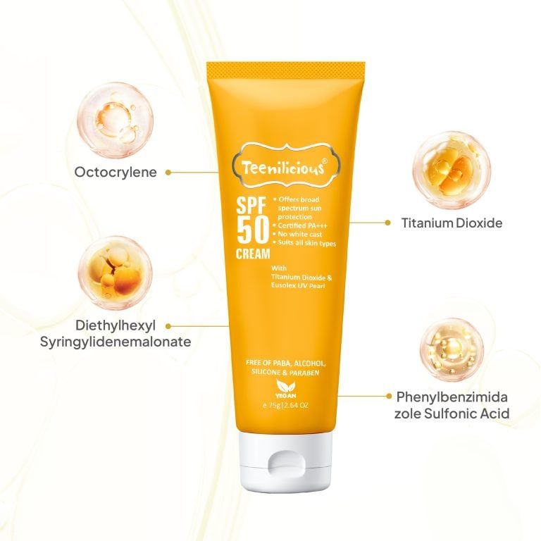 Kem Chống Nắng Teenilicious SPF 50 Cream – Giúp Dịu Da Và Làm Mờ Các Dấu Hiệu Lão Hóa – 75g