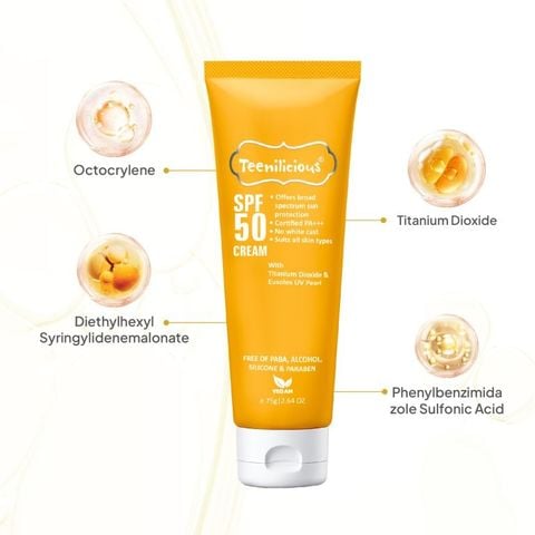 Kem Chống Nắng Teenilicious SPF 50 Cream – Giúp Dịu Da Và Làm Mờ Các Dấu Hiệu Lão Hóa – 75g