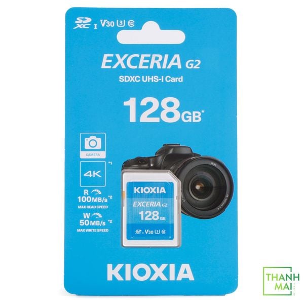 Thẻ nhớ SD Kioxia Exceria G2 CL10 UHS-I U3 V30 4K 128GB | LNEX2L128GG4