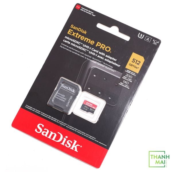 Thẻ Nhớ MicroSDXC SanDisk Extreme Pro V30 A2 512GB 200MB/s | SDSQXCD-512G-GN6MA