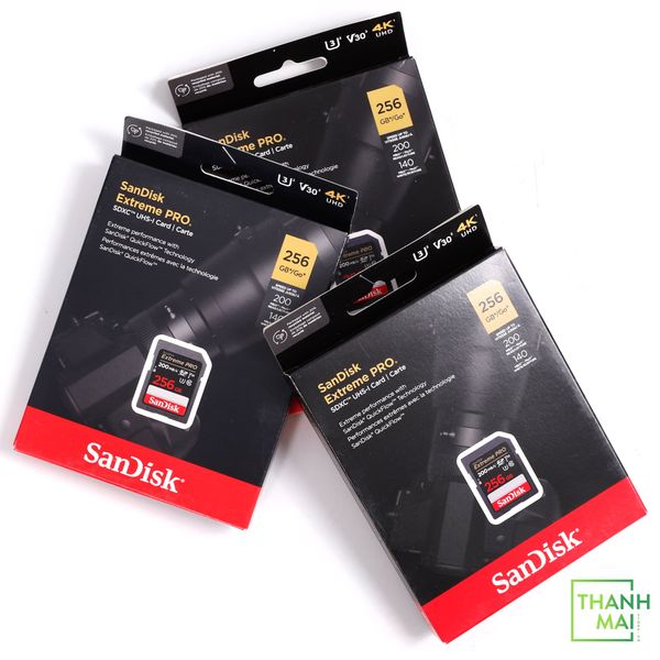 Thẻ nhớ SDXC SanDisk Extreme Pro U3 V30 256GB 200MB/s | SDSDXXD-256G-GN4IN