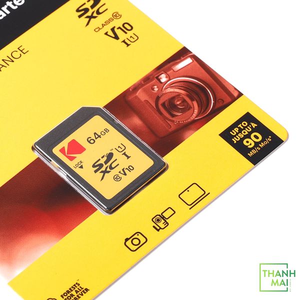 Thẻ Nhớ Kodak SD 64GB UHS1 U1 V10 Premium - EKMSD64GXC10K