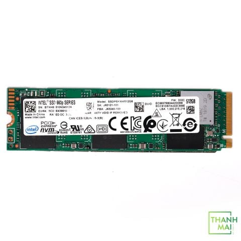 Ổ cứng SSD Intel 660P 512GB 3D-NAND QLC M.2 NVMe PCIe Gen3.0 x4 SSDPEKNW512G8