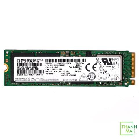 Ổ Cứng SSD Samsung PM981A 512GB M2 2280 PCIe NVMe Gen 3×4 | MZ-VLB512B