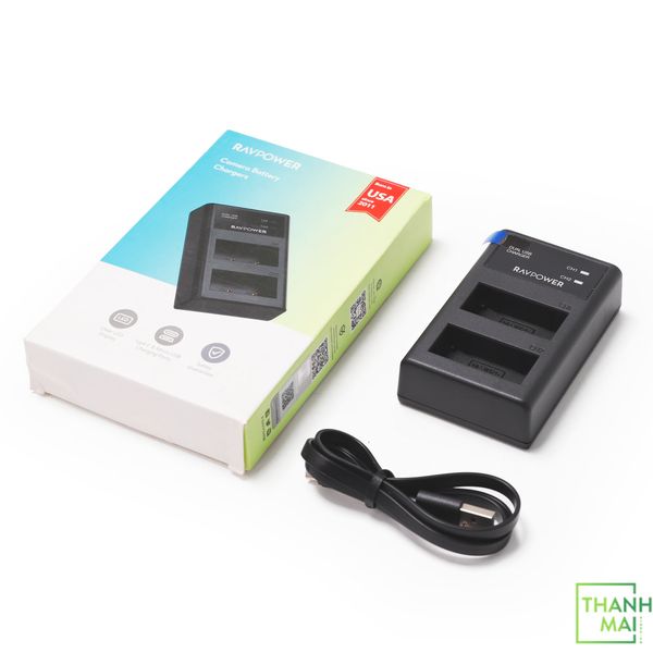 Bộ Sạc Đôi Kèm 2 Pin Ravpower RP-BC023 For Fujifilm NP-W126S