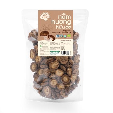  NẤM HƯƠNG KHÔ HỮU CƠ SIZE S 300G/500G 