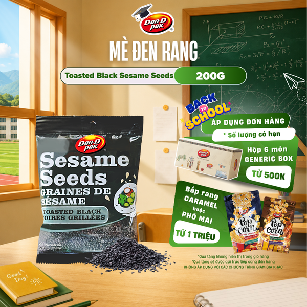  Hạt mè đen rang, hạt mè đen sống dinh dưỡng, phù hợp mọi lứa tuổi, thỏa sức chế biến 200G Dan D Pak 