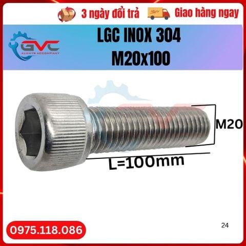 Bu Long Lục Giác Chìm Đầu Trụ DIN 912 Inox 304 M20x100