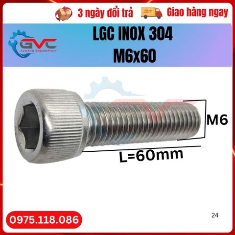 Bu Long Lục Giác Chìm Đầu Trụ DIN 912 Inox 304 M6x60