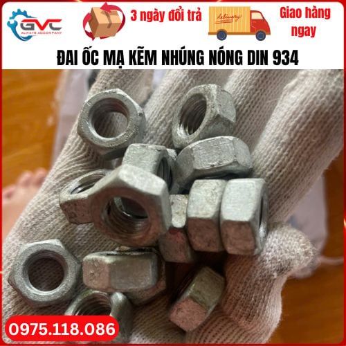 Đai ốc mạ kẽm nhúng nóng DIN 934