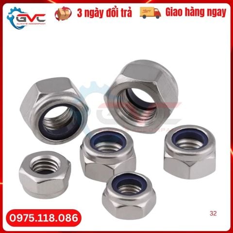 Đai ốc chống trượt (ecu khóa ) DIN 985 Inox 304