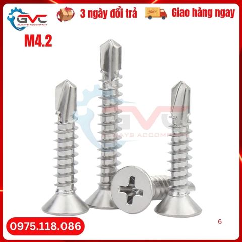 Vít Tự Khoan Đầu Bằng  Inox 304 M4.2