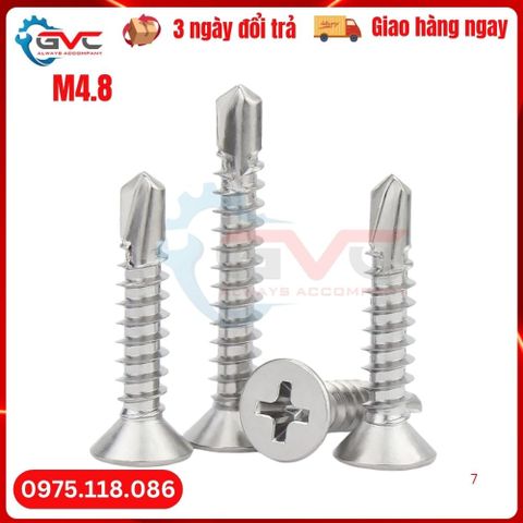 Vít Tự Khoan Đầu Bằng  Inox 304 M4.8