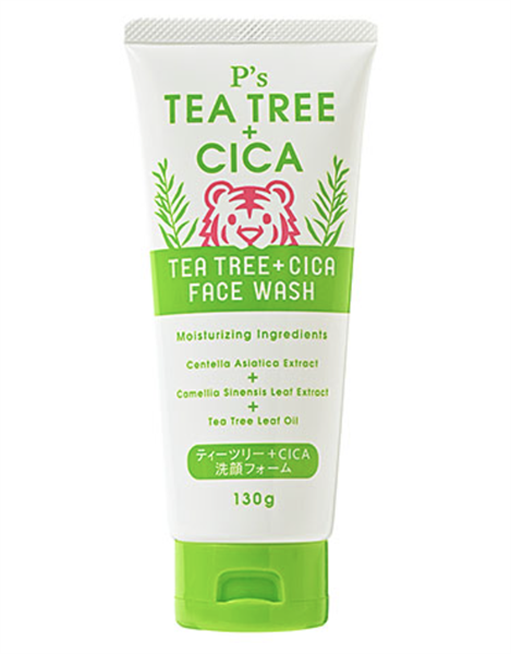  Sữa Rửa Mặt Chiết Xuất Trà Xanh và Rau Má - P'S Tea Tree Cica Face Wash (130g) Ｐ'Ｓティーツリー＋ＣＩＣＡ洗顔フォーム１３０Ｇ 