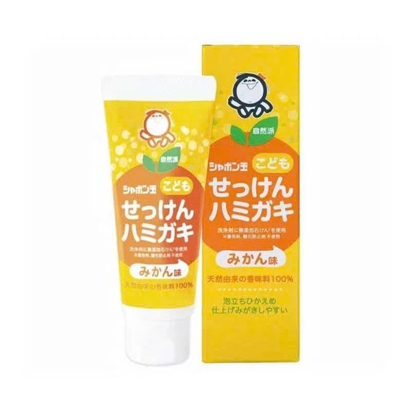  Kem đánh răng trẻ em Hương quýt Shabondama Natural cleansing toothpaste for Kids 50g 