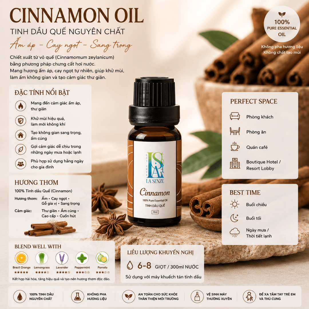  Tinh Dầu LA SENZE 100% Nguyên Chất 10ml (Hàng Thật Không Pha) 