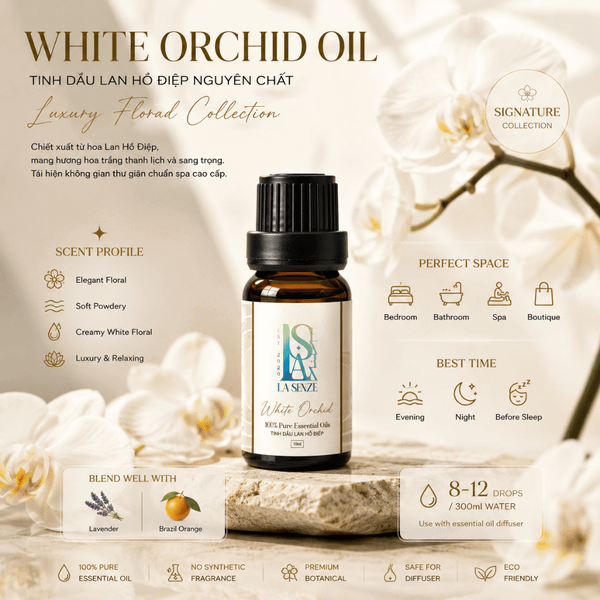  Tinh Dầu Nguyên Chất Lan Hồ Điệp Trắng LA SENZE White Orchid 