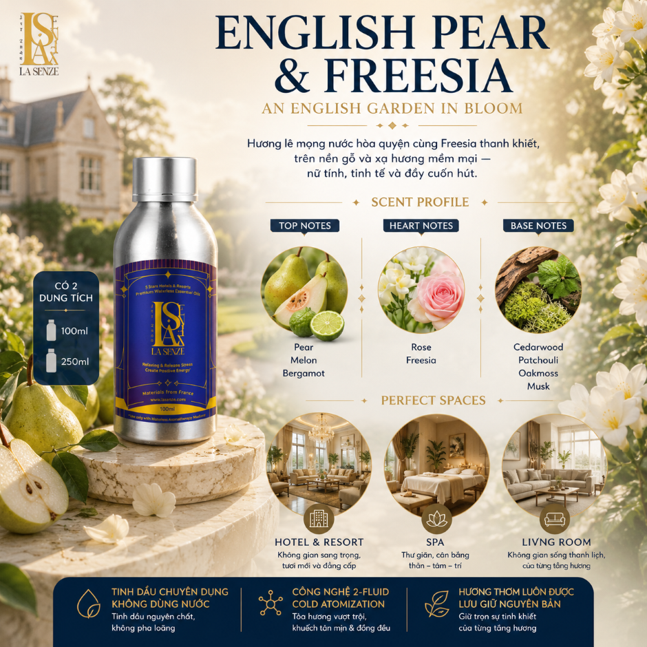  Tinh Dầu Khách Sạn 5 Sao 250ML (Máy Công Nghiệp) - LA SENZE Hotel & Resort Essential Oils 