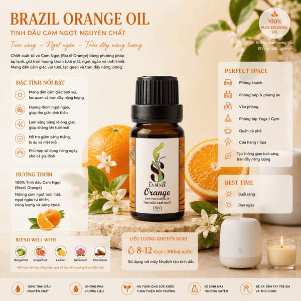  Tinh Dầu Cam Ngọt Orange 100% Thiên Nhiên LA SENZE 