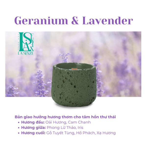  Nến Thơm Nghệ Thuật Moonlit Stone - GERANIUM & LAVENDER 