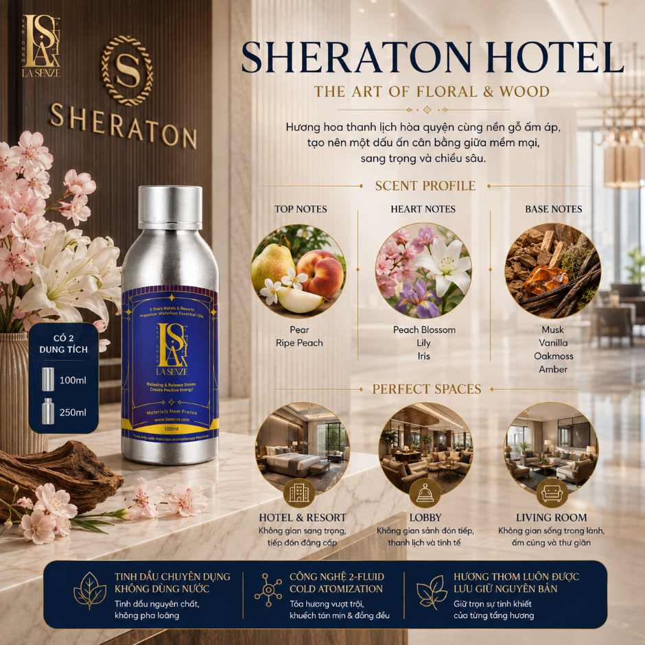  Tinh Dầu Khách Sạn 5 Sao 250ML (Máy Công Nghiệp) - LA SENZE Hotel & Resort Essential Oils 