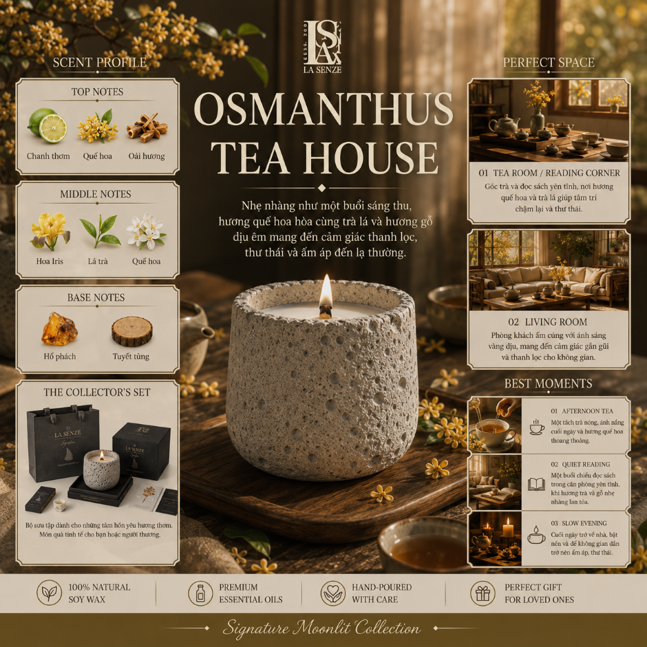  Set Nến Thơm Quà Tặng Cao Cấp LA SENZE Signature Moonlit 