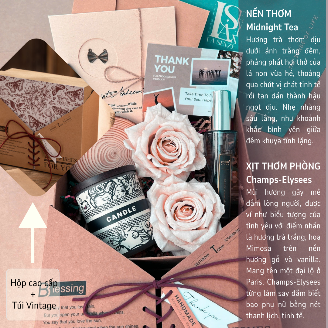  Set Quà Cưới Nến Thơm Thanh Lịch LA SENZE Happy Wedding 