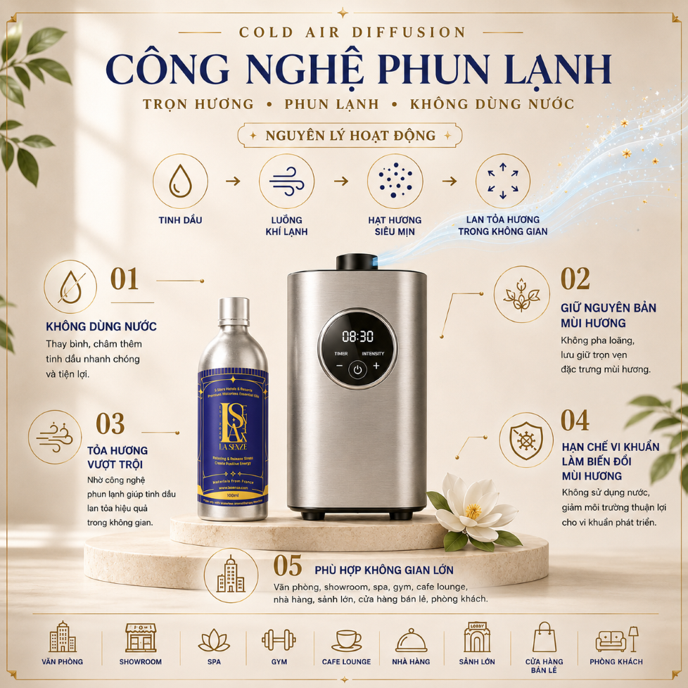  Tinh Dầu Khách Sạn 5 Sao 250ML (Máy Công Nghiệp) - LA SENZE Hotel & Resort Essential Oils 