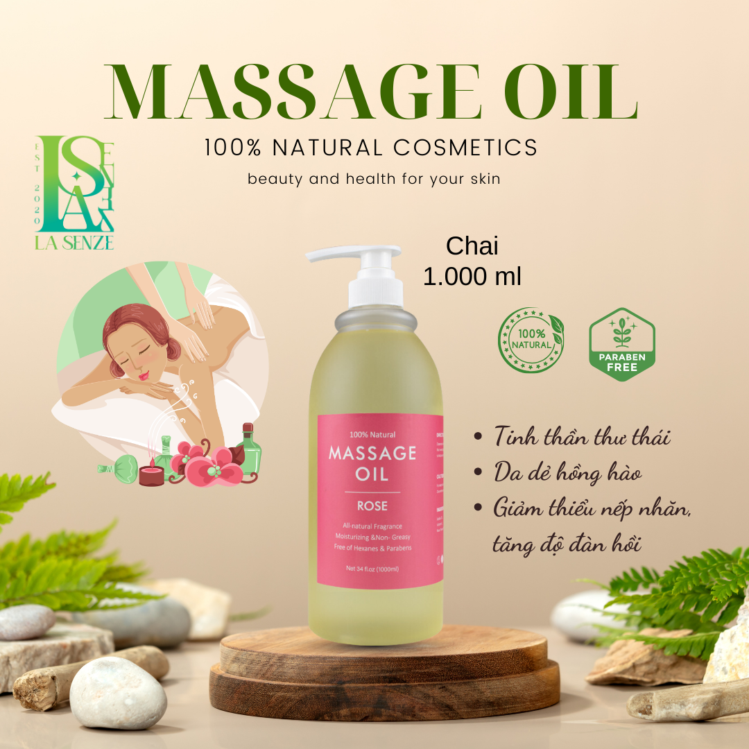  Dầu Massage Body Thiên Nhiên Dưỡng Ẩm LASENZE 100% Thiên Nhiên 