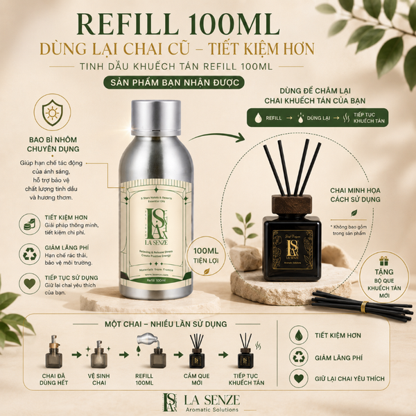  Tinh Dầu Khuếch Tán Bổ Sung LA SENZE REFILL 100ml 