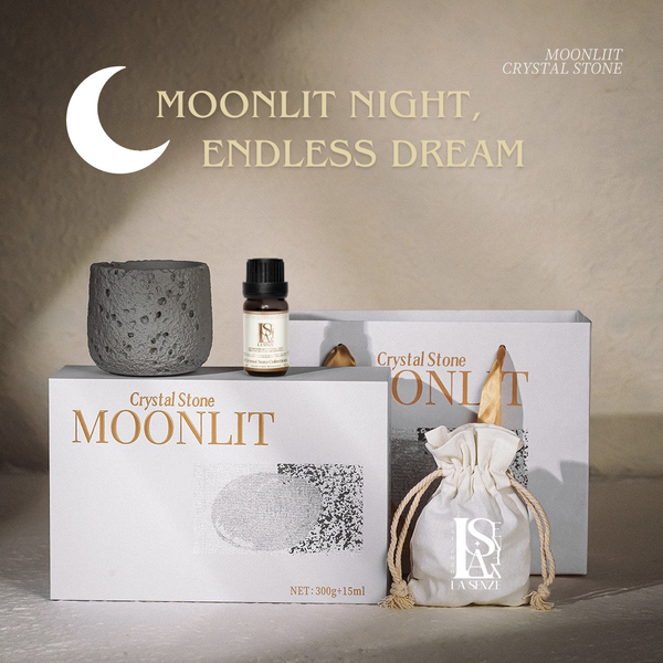  CRYSTAL STONE MOONLIT – Set Đá Phong Thủy Khuếch Tán Tinh Dầu LA SENZE 