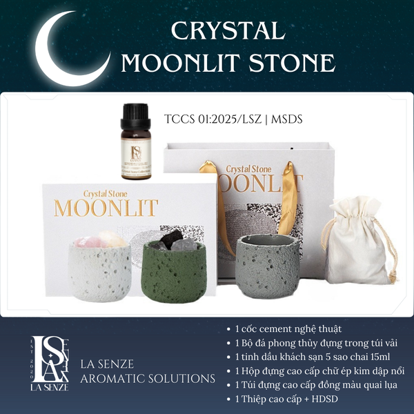  CRYSTAL STONE MOONLIT – Set Đá Phong Thủy Khuếch Tán Tinh Dầu LA SENZE 