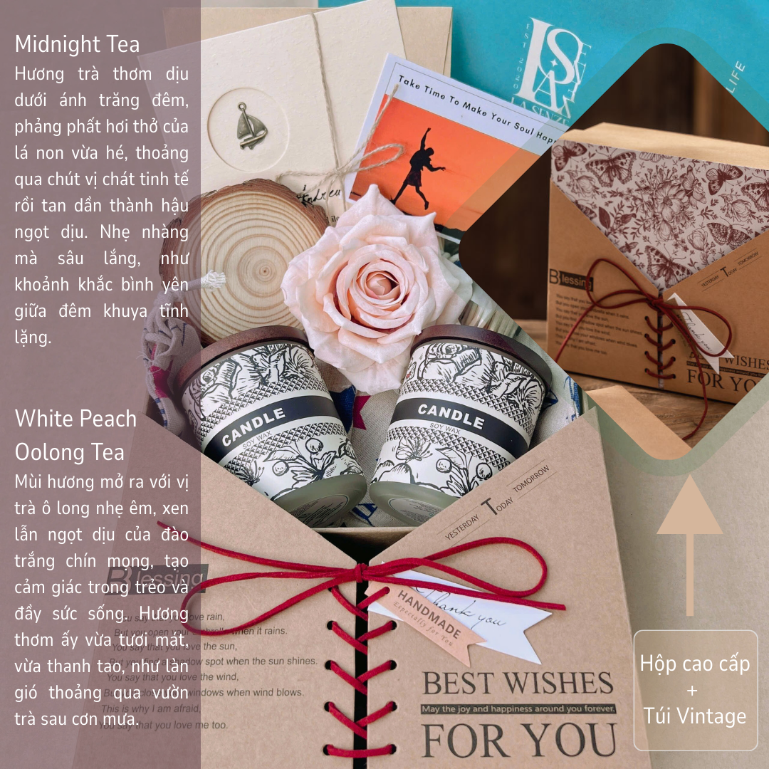  Set Quà Cưới Nến Thơm Thanh Lịch LA SENZE Happy Wedding 