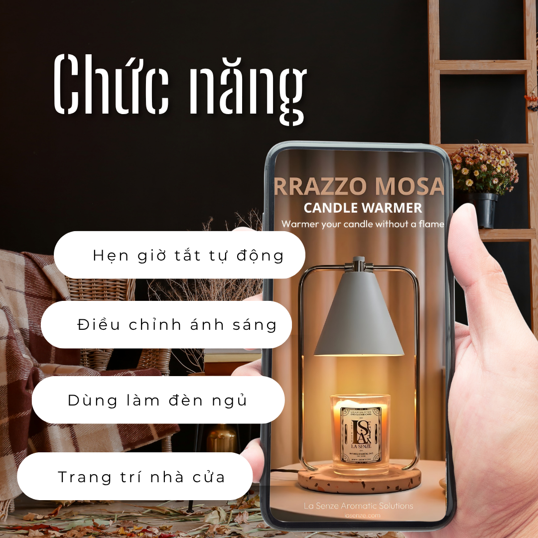  Đèn Nến Thơm Cao Cấp Đế Đá TERRAZZO Italy Sang Trọng 