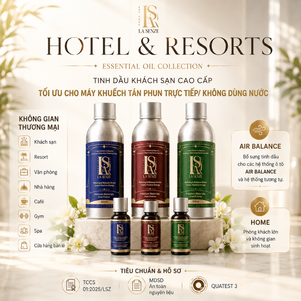  Tinh Dầu Khách Sạn 5 Sao 100ML - LA SENZE Hotel & Resort Essential Oils 