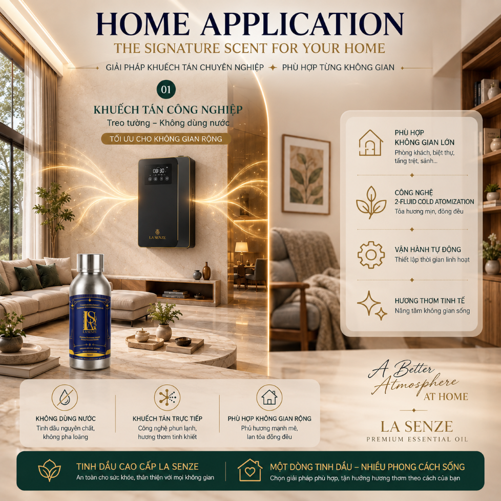  Tinh Dầu Khách Sạn 5 Sao 250ML (Máy Công Nghiệp) - LA SENZE Hotel & Resort Essential Oils 