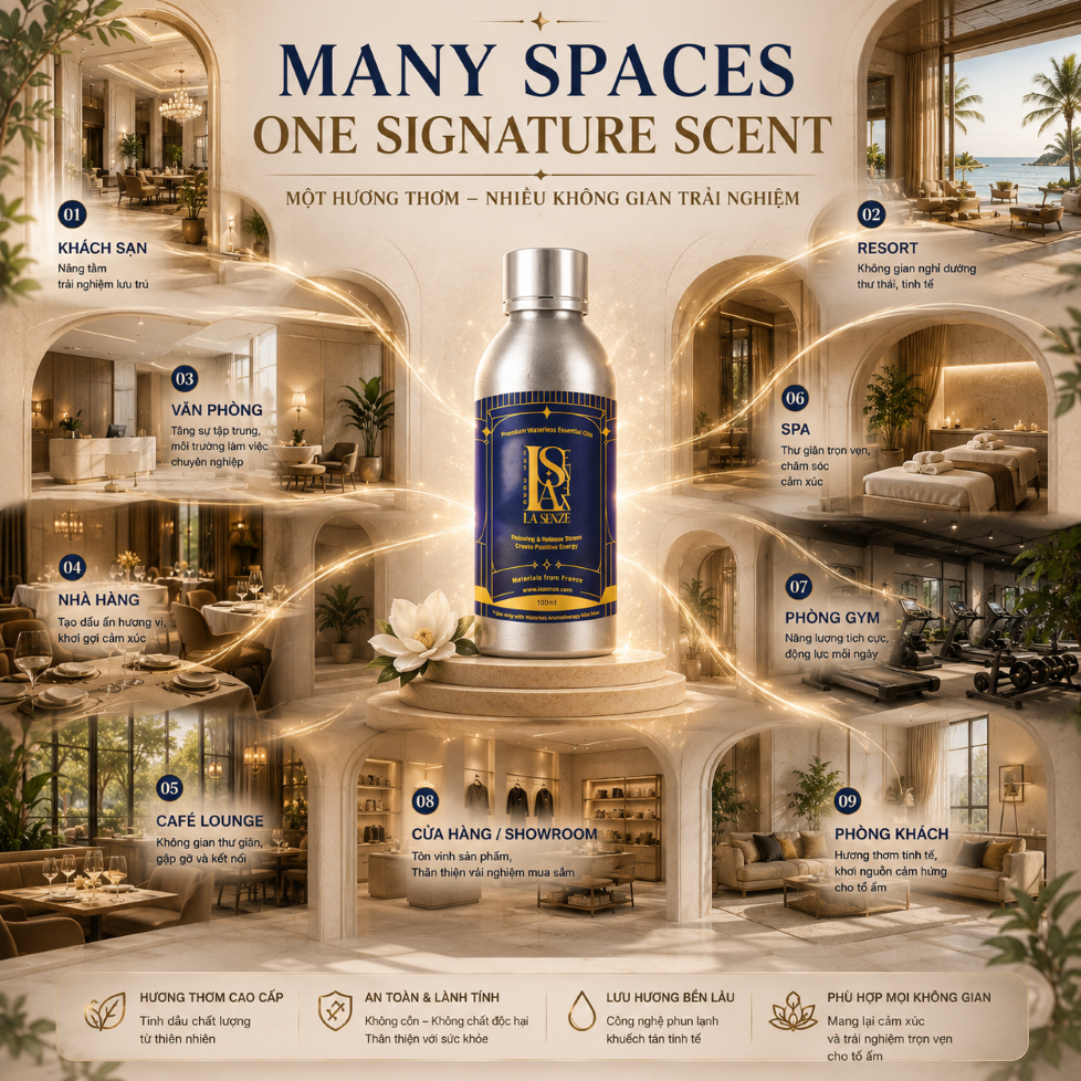  Tinh Dầu Khách Sạn 5 Sao 250ML (Máy Công Nghiệp) - LA SENZE Hotel & Resort Essential Oils 