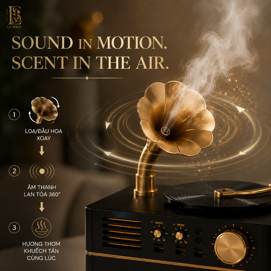  Máy Khuếch Tán Tinh Dầu LA SENZE Retro Gramophone 