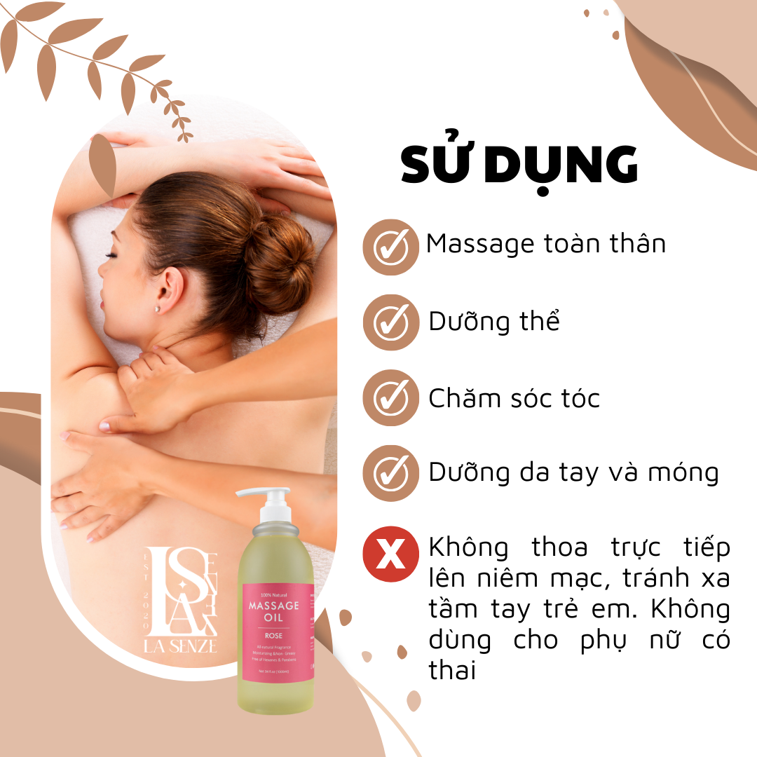  Dầu Massage Body Thiên Nhiên Dưỡng Ẩm LASENZE 100% Thiên Nhiên 