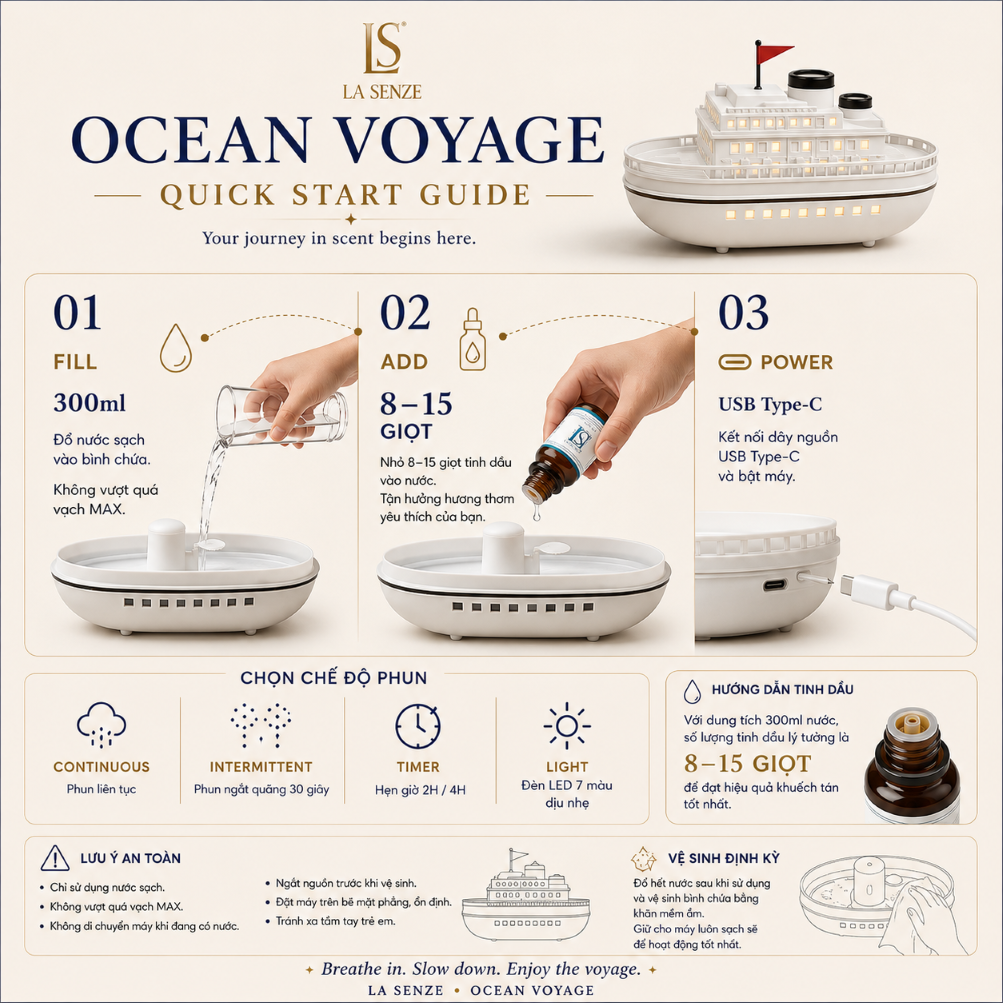  Máy Khuếch Tán Tinh Dầu Du Thuyền LA SENZE Ocean Voyage 