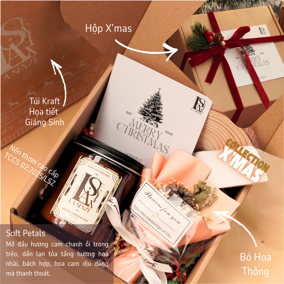  Set Nến Thơm Quà Tặng Giáng Sinh LA SENZE Christmas Collection 