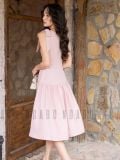  Đầm hồng cổ V dây nơ vai [TÂM x ND] 