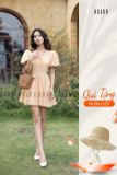  [TẶNG NÓN] Đầm caro vàng tay phồng [TÂM x ND] 