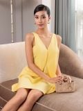  Đầm vàng cổ tim 
