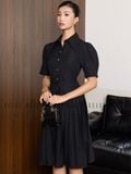  Đầm đen phối dập ly tùng 